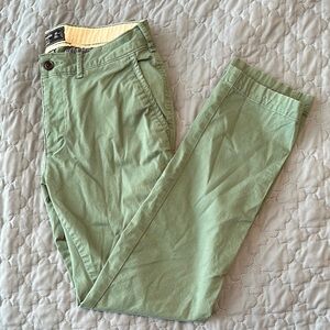 Abercrombie & Fitch Green Chinos Lightweight Cotton
